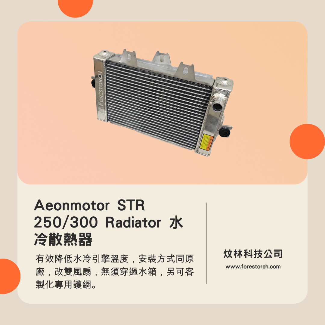 【Aeonmotor】宏佳騰 STR 250/300 專用全鋁合金加大水冷散熱器